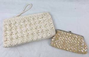 lot 4158 image: Lot of 2 Fancy Clutch Dressy Purses
