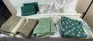 lot 4170 image: Lot of Window Coverings - Nice, Heavy, Almost Suede Like w Curtain Rods - See Pics for Measurements - Clean non-smoking, no pets home