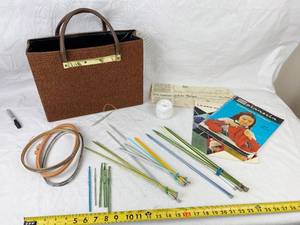 lot 4177 image: Learn to Knit and Crochet Books, Needles, Hooks and a Project Bag