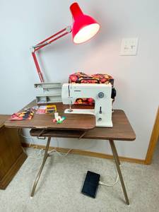 lot 4179 image: Bernina Sewing Machine w Accessories, Sewing Table and Project Light Great Starter Machine WORKS SEE VIDEO