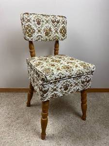 lot 4180 image: Vintage Sewing Chair - Eagle  Liberty Pattern - Sturdy w Storage in the seat