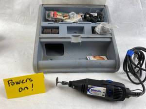 lot 4193 image: 2 Speed Dremel Tool Kit M# 285 - w case and accessories shown - Powers on