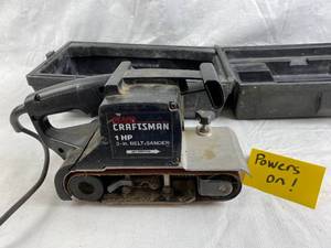 lot 4203 image: Craftsman 3 Inch Belt Sander 1HP - M# 315-117130 - wManual Tested and Powers on