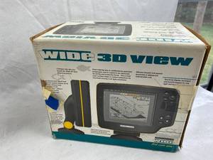 lot 4216 image: Hummingbird - WIDE 3D View Sonar - Fish and Depth Finder - w original paperwork, box and attachments - Used very little, worked when uninstalled-Extra Transponder Sold on Lot# 4217