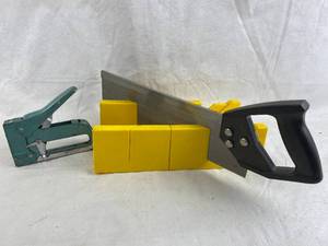 lot 4221 image: Miter Box w Saw and A Vintage Staple Gun
