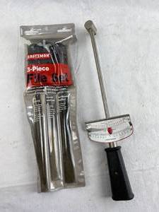 lot 4222 image: Torque Wrench Craftsman and a 3-Piece File Set, Mill, Round and Half-Round - In case