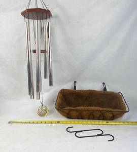 lot 4238 image: Wind Chimes and Planter