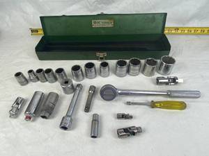 lot 4252 image: S-K Socket Set and Misc in Metal S-K Case