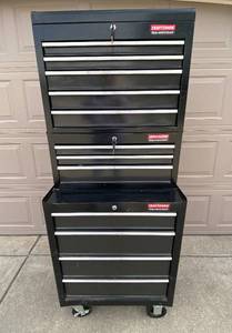 lot 4336 image: Tall CRAFTSMAN TOOL CHEST - Triple Stack - 75th Anniversary Edition - With Manual w keys to all boxes
