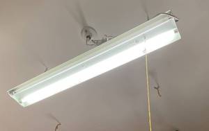lot 4343 image: Lot of 3 - Fluorescent ShopGarage Light Fixtures