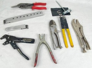 lot 4344 image: Misc Tool Lot - Vice Grips - Pliers - Tin Snips and More