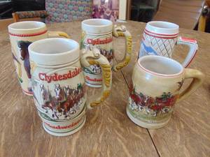 lot 1777 image: Budweiser Steins - Including first year 