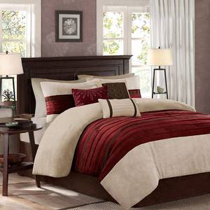 lot 10155 image: Madison Park Palmer Microsuede 7-Pc. Queen Comforter Set Bedding (PILLOWS ONLY, NO COMFORTER)