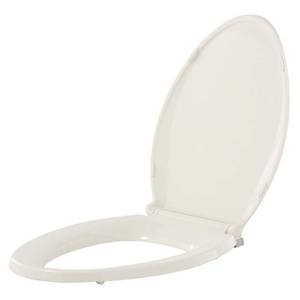 lot 10212 image: Kohler Cachet Quiet-Close with Grip-Tight Elongated Toilet Seat, Biscuit (Appears To Be New)