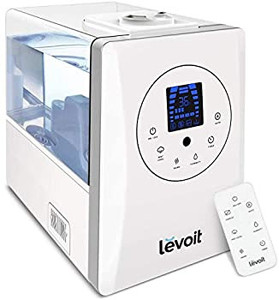 lot 10214 image: LEVOIT Humidifiers for Large Room Bedroom (6L), White & Humidifiers for Bedroom, Cool Mist Humidifier for Babies, Top Fill Ultrasonic Air Humidifier, Essential Oil Diffuser (1.8L0.48Gal) (Turns On , NO REMOTE)