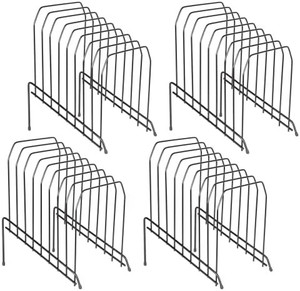 lot 10404 image: DESIGNA Metal Incline Sorter 4-Pieces, Desktop Large Wire File Organizer with 8 Compartments, Black