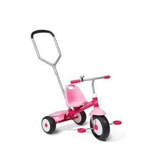 lot 10435 image: Radio Flyer, Deluxe Steer & Stroll Trike, Parent Push Handle, Pink appears to be new