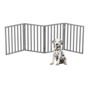 lot 10436 image: Pet Gate Collection� Dog Gate for Doorways, Stairs or House� Freestanding, Folding, Accordion Style, Wooden Indoor Dog Fence Collection by Petmaker ( brown) appears to be new