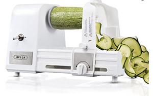 lot 10734 image: BELLA 4-in-1 Automatic Electric Spiralizer & Slicer, Quickly Prep Healthy Veggie or Fruit Spaghetti, Noodles or Ribbons, Easy To Clean, Recipe Book Included