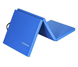 lot 10740 image: BalanceFrom 2 Thick Tri-Fold Folding Exercise Mat with Carrying Handles for MMA, Gymnastics and Home Gym Protective Flooring