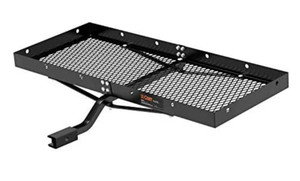 lot 10745 image: CURT 18110 48 x 20-Inch Tray Hitch Cargo Carrier, 300 lbs Capacity, 1-14, 2-In Adapter Shank