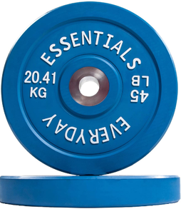 lot 10754 image: Everyday Essentials Color Coded Olympic Bumper Plate Weight Plate with Steel Hub, Pair