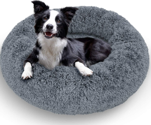lot 10761 image: Active Pets Plush Calming Dog Bed, Donut Dog Bed for Small Dogs, Medium & Large, Anti Anxiety Dog Bed, Soft Fuzzy Calming Bed for Dogs & Cats, Comfy Cat Bed, Marshmallow Cuddler Nest Calming Pet Bed 30 Appears New