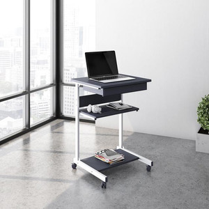 lot 10765 image: Mobili Rolling Laptop Cart with Storage, Graphite