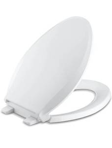 lot 10771 image: KOHLER K-4636-0 Cachet Quiet Close Toilet Seat, White, Elongated