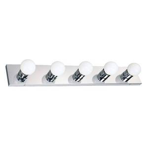 lot 10885 image: Design House 5-Light Vanity Light in Polished Chrome