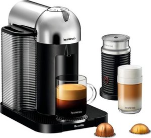 lot 10886 image: Nespresso - Vertuo Chrome by Breville with Aeroccino3 - Chrome(retail price $209)