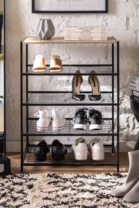 lot 11730 image: Wood And Metal Shoe Rack