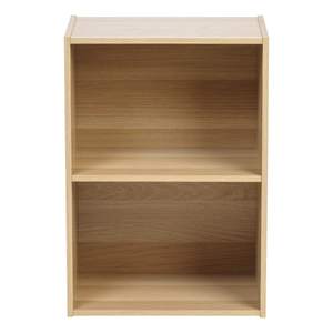 lot 11741 image: IRIS USA 2-Tier Wood Book Shelf, Light Brown