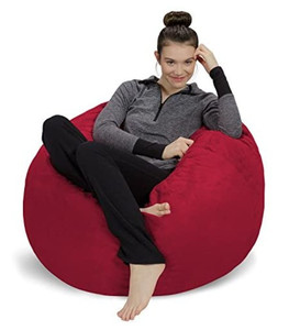 lot 12165 image: Sofa Sack - Plush, Ultra Soft Bean Bag Chair - Memory Foam Bean Bag Chair with Microsuede Cover - Stuffed Foam Filled Furniture and Accessories for Dorm Room - Cinnabar 3