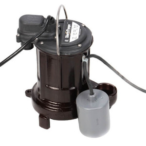 lot 15896 image: 13 HP Automatic Submersible Effluent Pump w Wide-Angle Piggyback Float Switch - 115v - 10 ft Cord