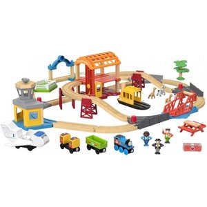 lot 57835 image: Thomas & Friends Wood Busy Island Playset with Accessories, Play Train Set (used)
