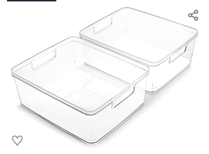 lot 60963 image: Multi-Use Organizer Bins  Built-In Handles  BPA-Free  Pantry Organization  Home Organization  Fridge Organizer 