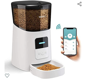 lot 60973 image: WOPET 6L Automatic Cat Feeder,Wi-Fi Enabled Smart Pet Feeder for Cats and Dogs, Auto Dog Food Dispenser with Portion Control, Distribution Alarms and Voice Recorder Up to 15 Meals per Day
