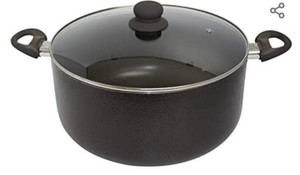 lot 60977 image: IMUSA USA 10Qt Nonstick Hammered Exterior Dutch Oven with Glass Lid