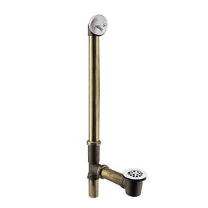 lot 1651 image: Westbrass D324-26 22-12-Inch 17 Gauge Brass Trip Lever Bath Waste and Overflow with Grid Drain
