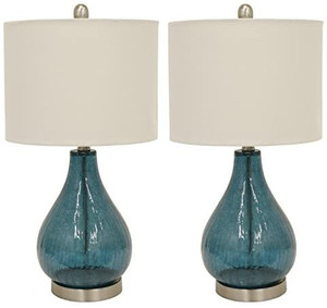 lot 1655 image: Decor Therapy MP1054 Table Lamp, Emerald, 2 Count