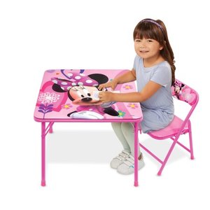 lot 1681 image: Disney Minnie Mouse Happy Helpers Junior Erasable Activity Table Playset and 1 Chair