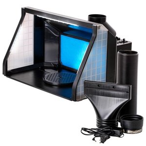 lot 3667 image: Portable, Dual Fan, Hobby Airbrush Spray Booth Kit with LED Lights, Exhaust Extension Hose (Extends up to 5.6 Feet)