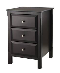 lot 3689 image: WINSOME Timmy 3-Drawer Accent Table, Black