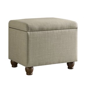 lot 3707 image: HomePop Medium Storage Ottoman, Beige