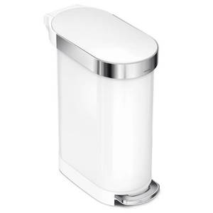 lot 3727 image: simplehuman 45L Slim Step Can in White
