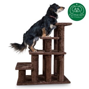 lot 7569 image: FurHaven Pet Stairs Steady Paws 4-Step Pet Stairs, Brown