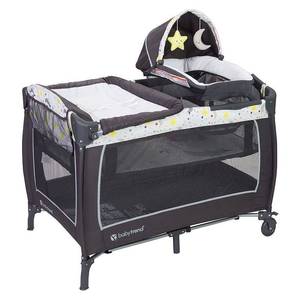 lot 7593 image: Baby Trend Lil Snooze Deluxe II Nursery Center Playard, Twinkle Twinkle Little Moon