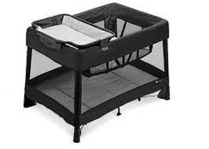 lot 3693 image: 4moms Breeze Plus Portable Playard with Removable Bassinet and Baby Changing Station, Easy One-Handed Setup, from The Makers of The mamaRoo