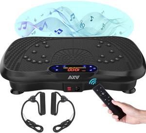 lot 3701 image: Vibration Plate Exercise Machine Whole Body Workout Vibrate Fitness Platform with Music Speaker Fitness Bands for Weight Loss Shaping Toning Wellness Home Gyms Workout
